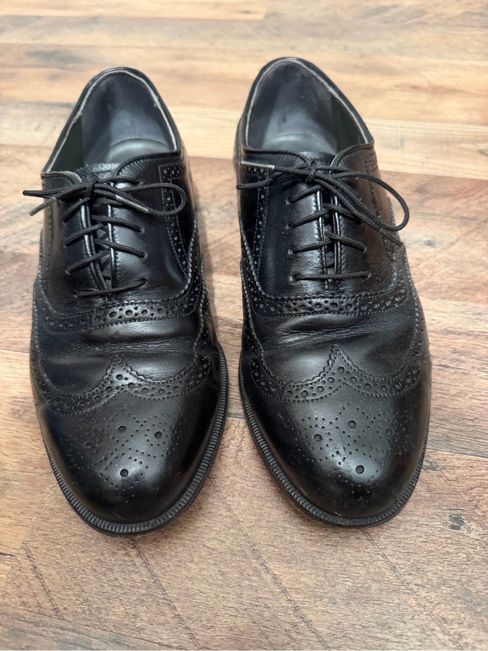 Oakton Italia Men’s Black Leather Wingtip Brogue Oxford Dress Shoes Size 8D